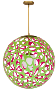 Modern Forms Groovy light fixture in Green & Pink