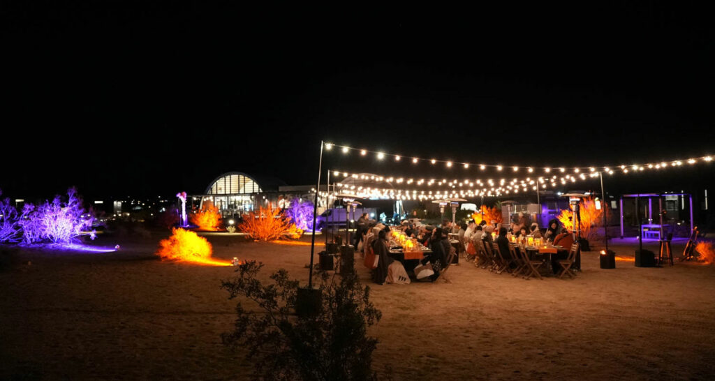 giants of design retreat attendees dining outside