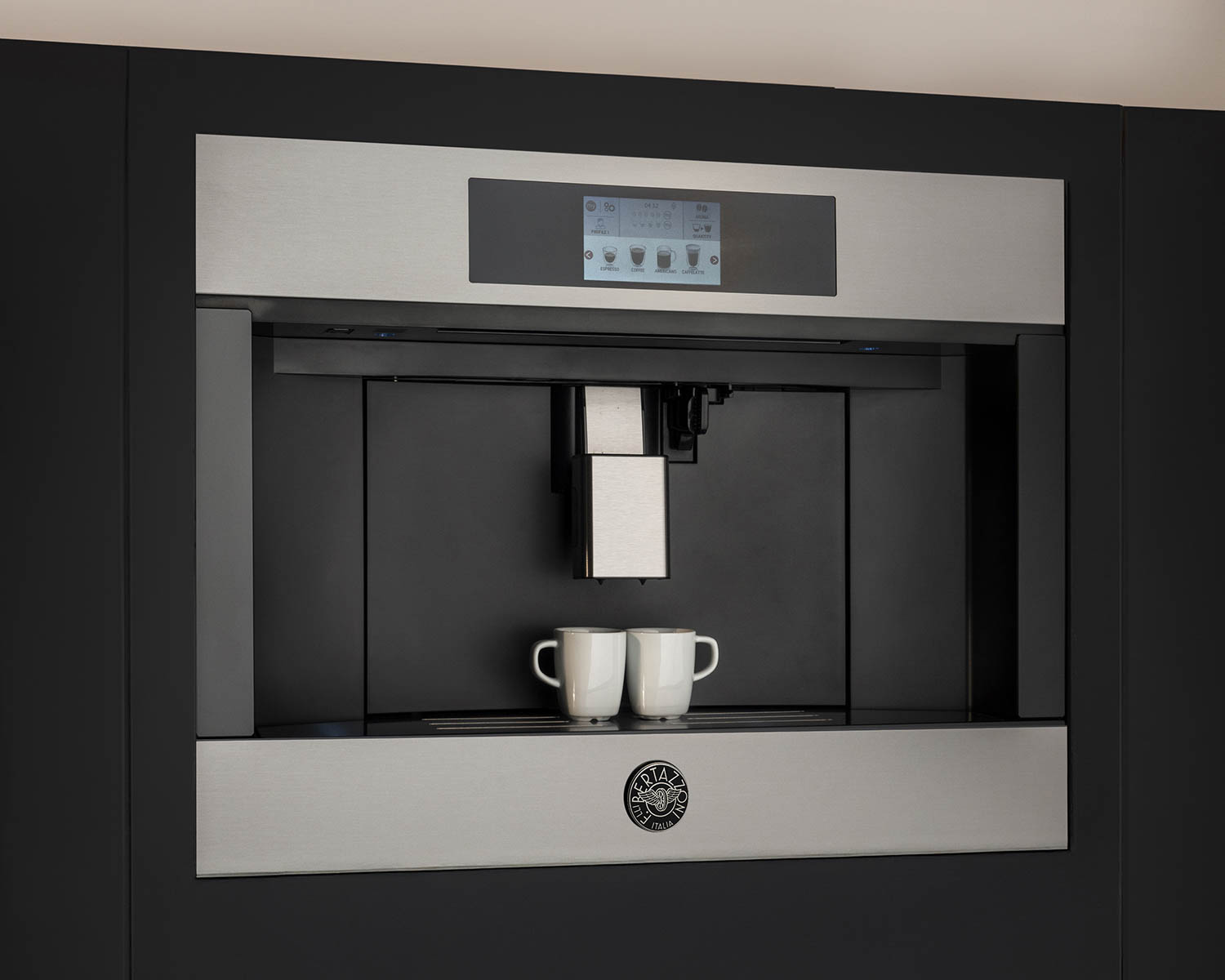 black and silver coffee machine