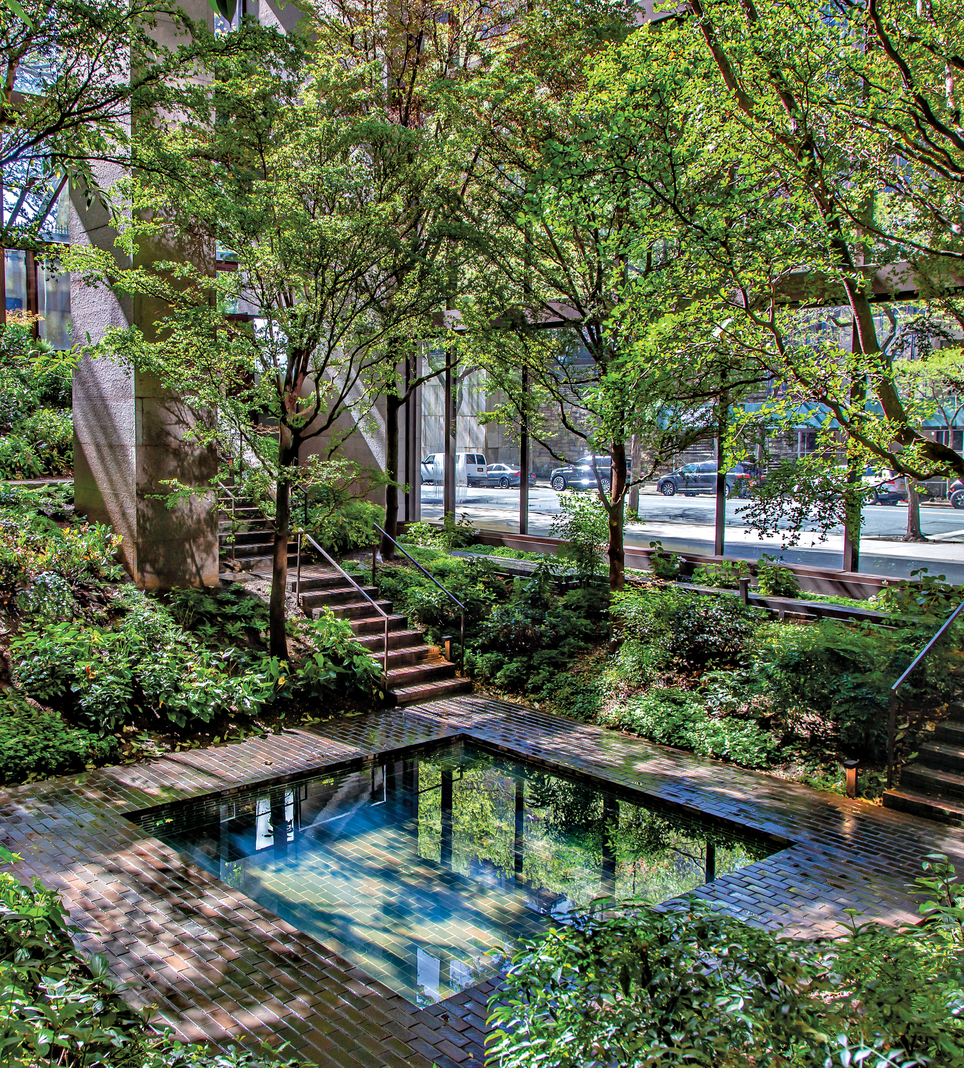 lush garden at the Ford Foundation