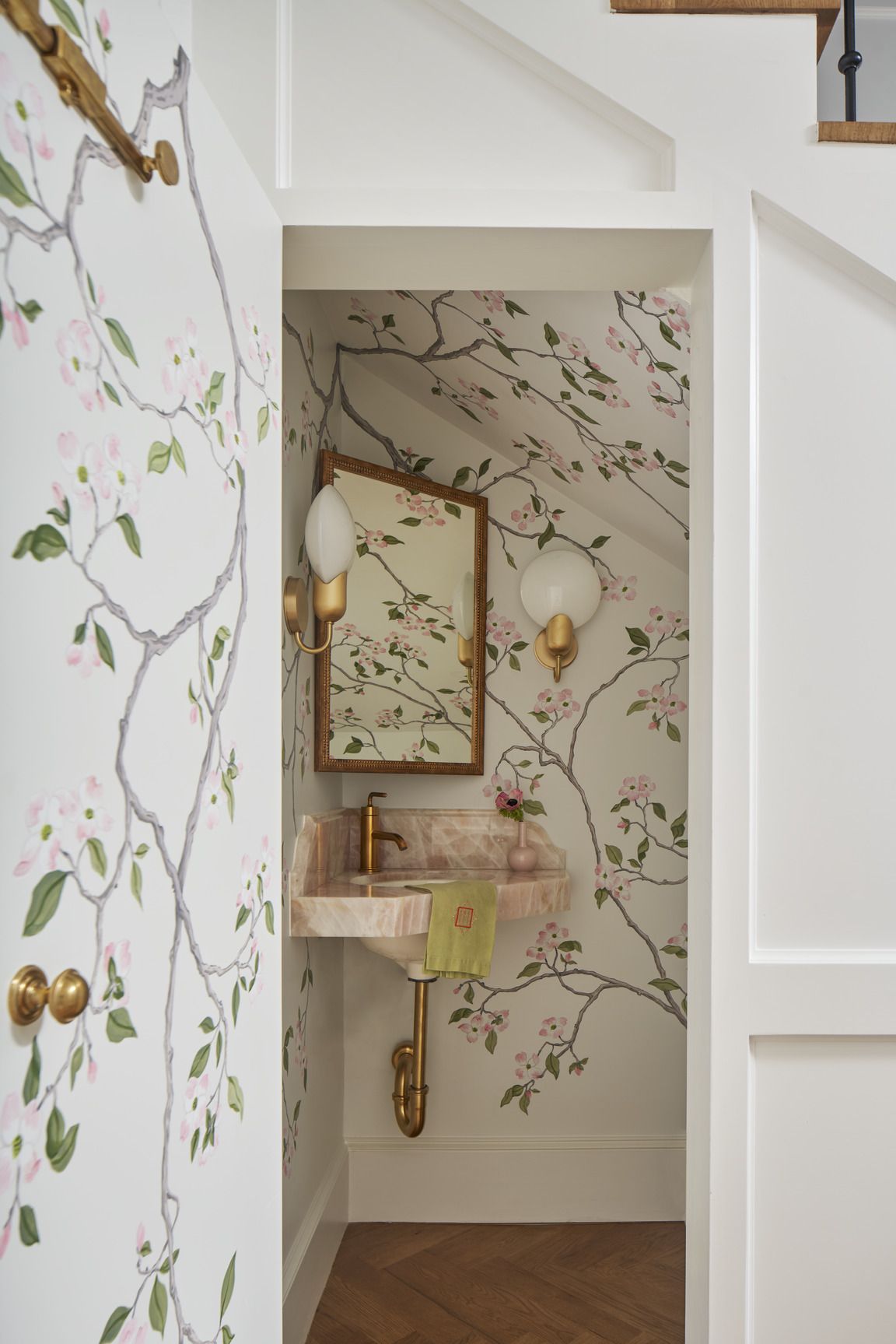 tiny powder room designed by carla fonts